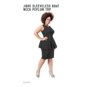 JIBRI SLEEVELESS SQUARE NECK PEPLUM TOP